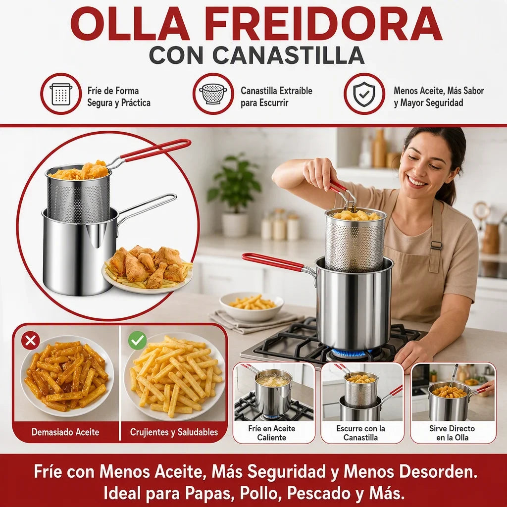 OLLA FREIDORA CON CANASTILLA