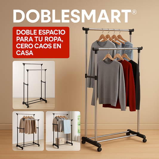 DOBLESMART® ESPACIO DOBLE PARA LA ROPA, CERO CAOS EN CASA