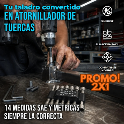 Juego de Llaves de Tubo Hexagonales 14 Piezas — SAE y Métricas para Taladro y Destornillador