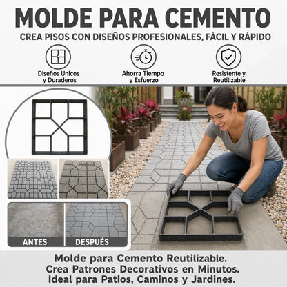MOLDE DE CEMENTO PARA PISO CUADRADO