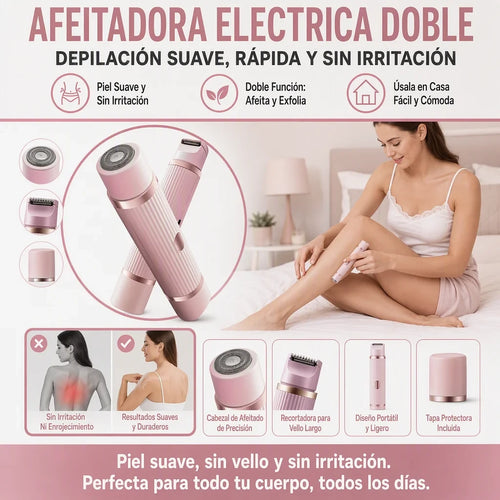 AFEITADORA ELECTRICA DOBLE CABEZAL DE MUJER