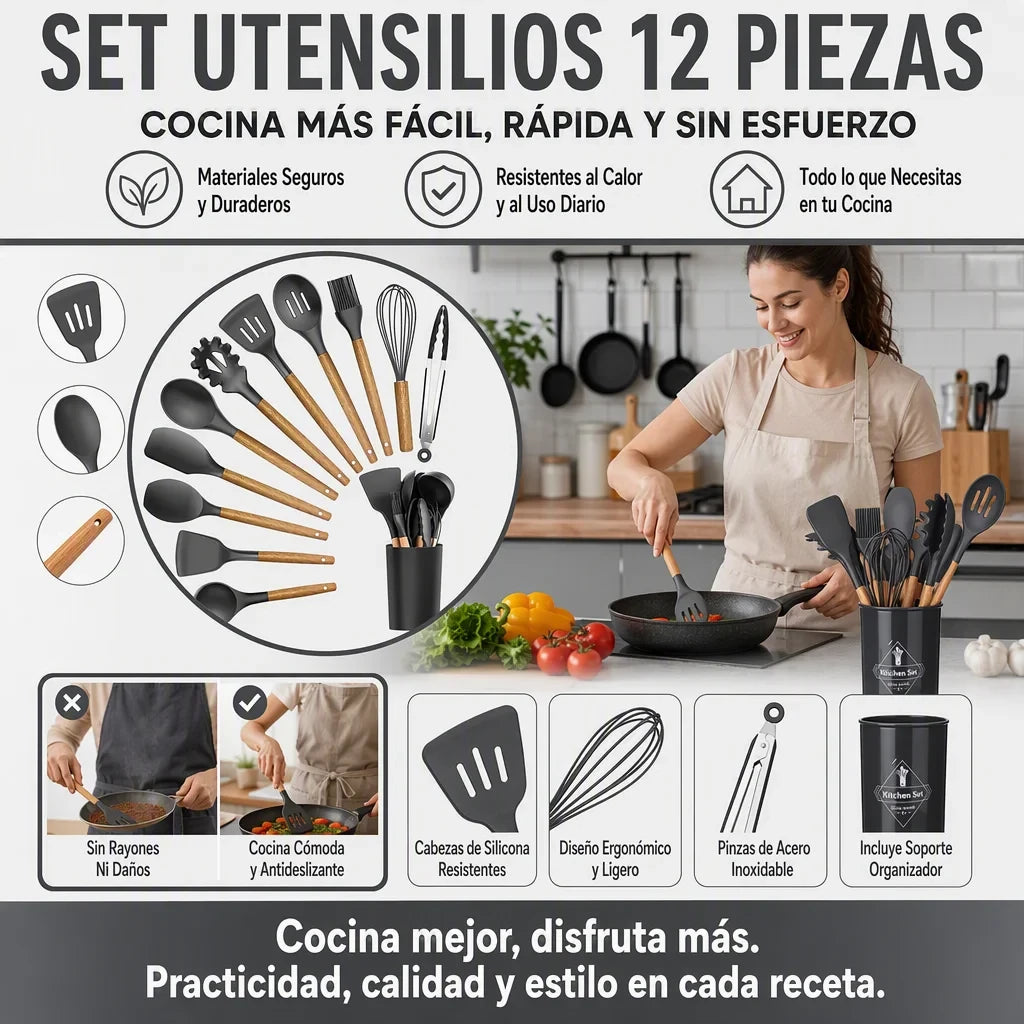 SET DE UTENSILIOS 12 PIEZAS