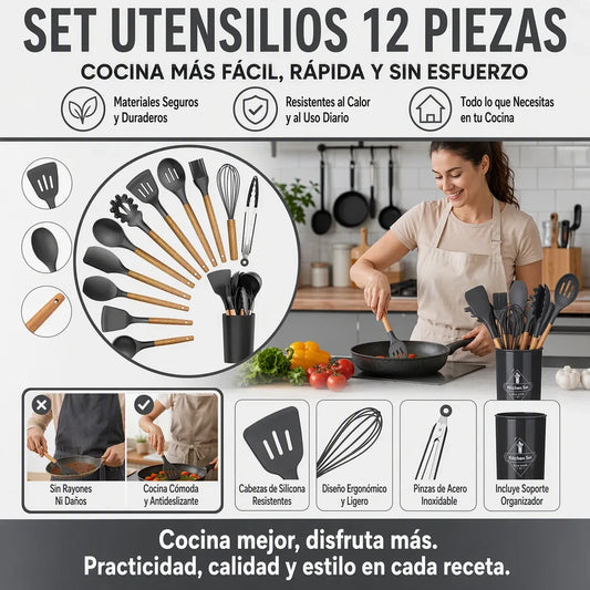 SET DE UTENSILIOS 12 PIEZAS