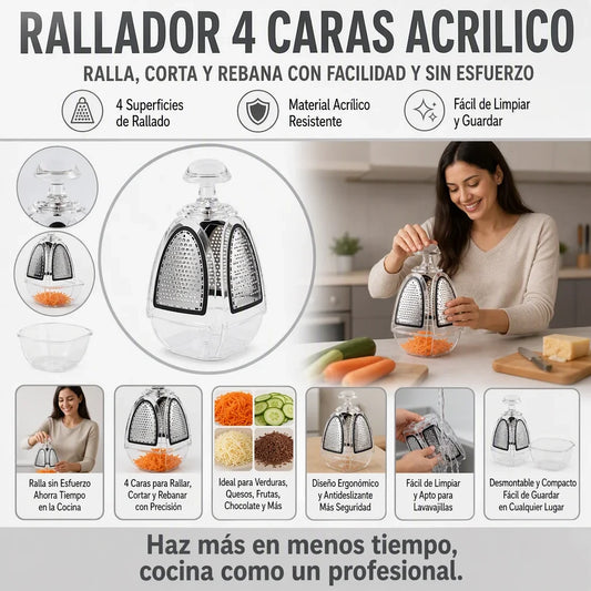 RALLADOR 4 CARAS ACRILICO
