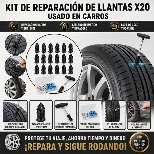 KIT DE REPARACIÓN DE LLANTAS X20