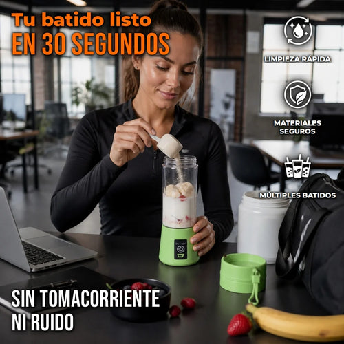 Batidora Portátil USB Con Motor 22,000 RPM y Limpieza Automática En Un Botón