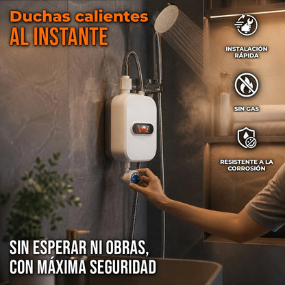 Calentador de Agua Eléctrico Instantáneo Sin Tanque Con Pantalla LCD y Protección Anti-Fugas