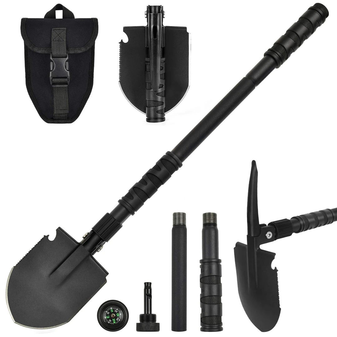 Pala Táctica Plegable Yeacool 13 en 1 Con Acero de Alto Carbono y Mango Modular