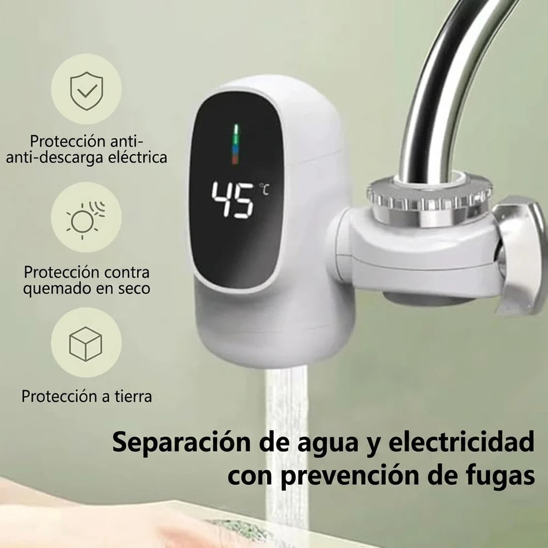 Grifo Eléctrico De Agua Caliente Instantánea Con Pantalla Digital y Válvula Dual Fría/Caliente