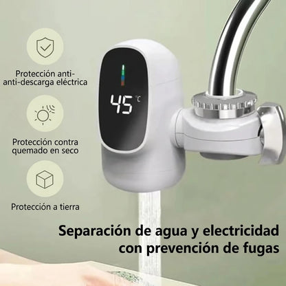Grifo Eléctrico De Agua Caliente Instantánea Con Pantalla Digital y Válvula Dual Fría/Caliente