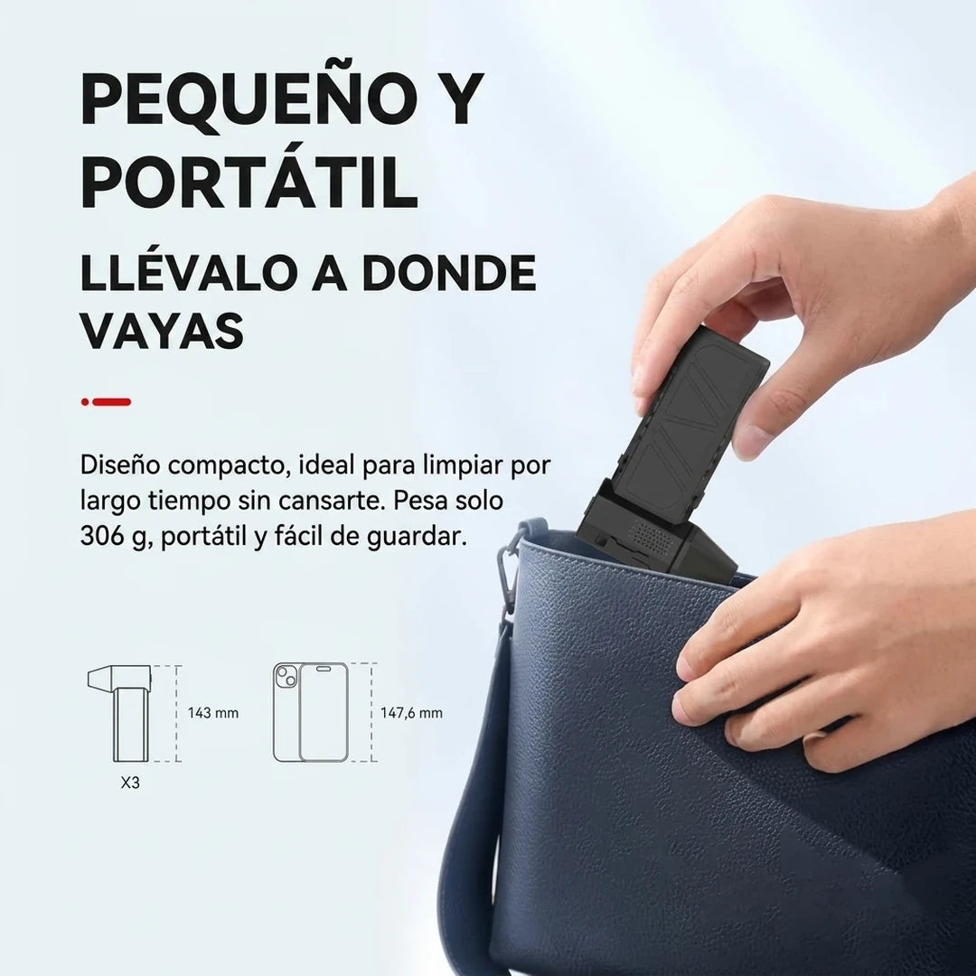 Soplador Turbo 130,000 RPM — Aire Comprimido Recargable USB-C