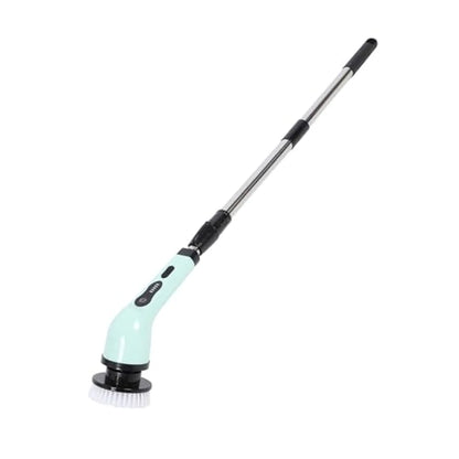 Cepillo Eléctrico Giratorio Con Mango Ajustable y 9 Cabezales Para Limpieza Profunda / Multiusos