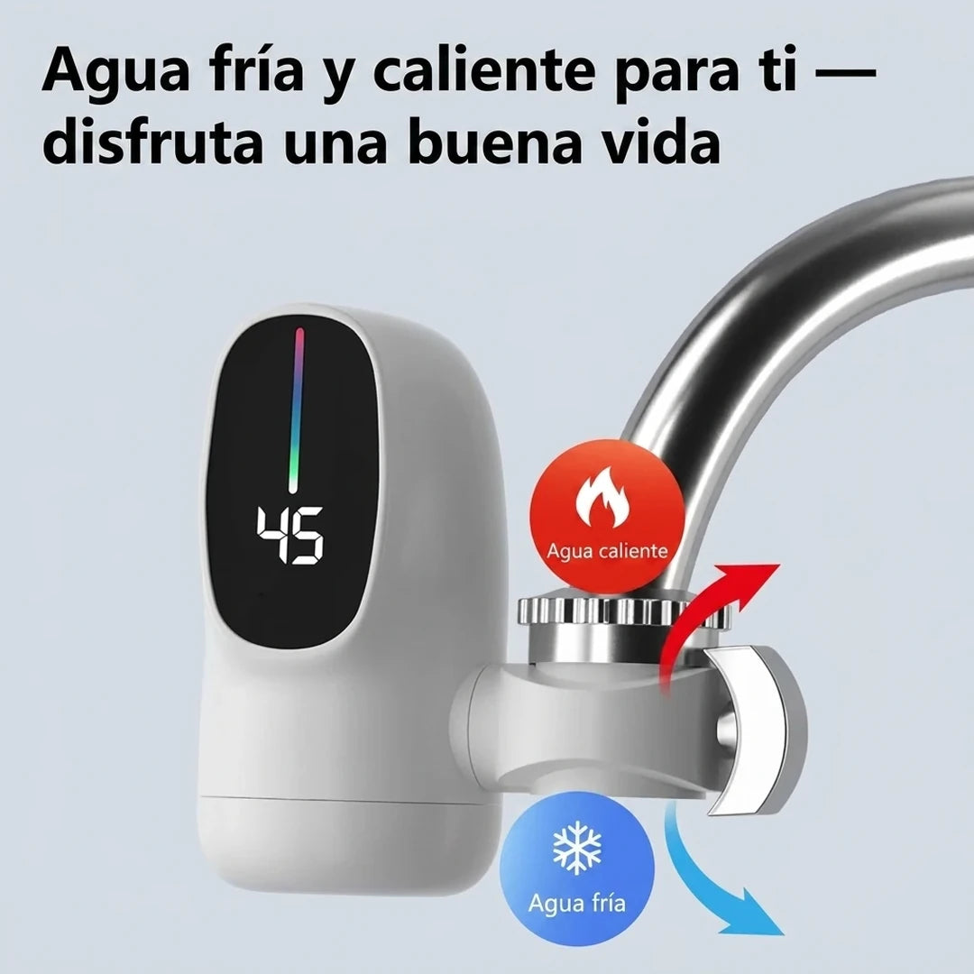 Grifo Eléctrico De Agua Caliente Instantánea Con Pantalla Digital y Válvula Dual Fría/Caliente