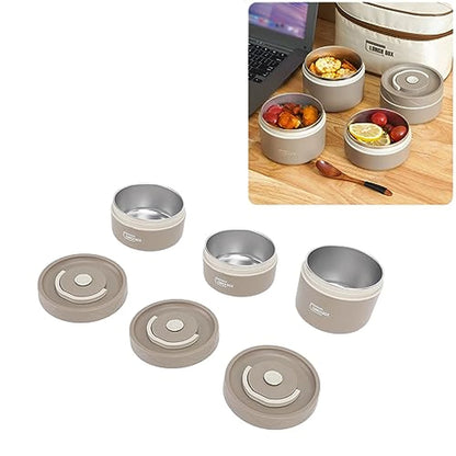 Set Fiambreras Térmicas Redondas Con Acero Inoxidable 304 y Bolsa Térmica Incluida