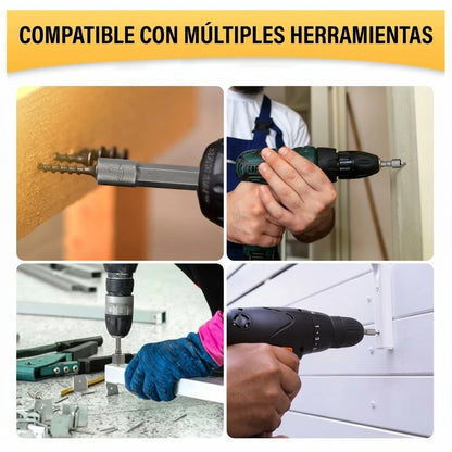 Juego de Llaves de Tubo Hexagonales 14 Piezas — SAE y Métricas para Taladro y Destornillador
