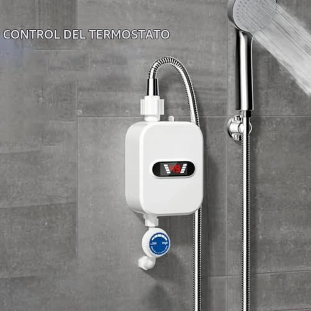 Calentador de Agua Eléctrico Instantáneo Sin Tanque Con Pantalla LCD y Protección Anti-Fugas