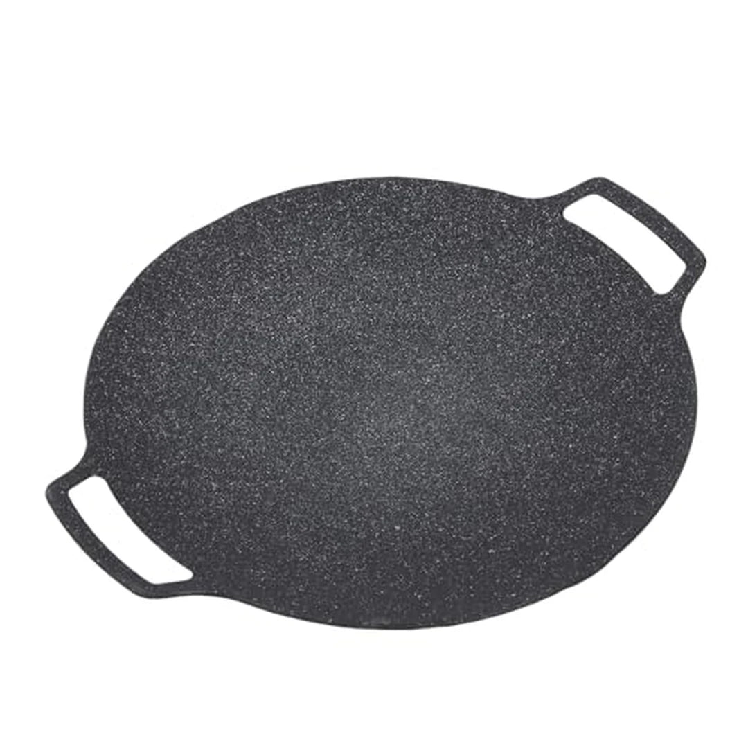 Plancha Redonda Antiadherente Con Doble Asa y Base 6 Capas Para Gas / Inducción / Fogata