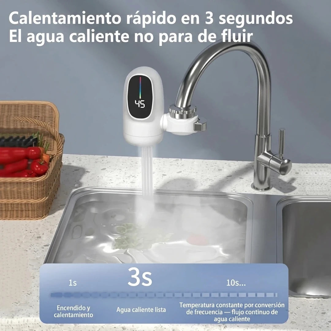 Grifo Eléctrico De Agua Caliente Instantánea Con Pantalla Digital y Válvula Dual Fría/Caliente