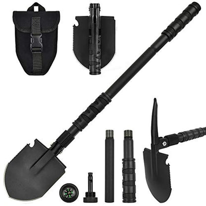 Pala Táctica Plegable Yeacool 13 en 1 Con Acero de Alto Carbono y Mango Modular