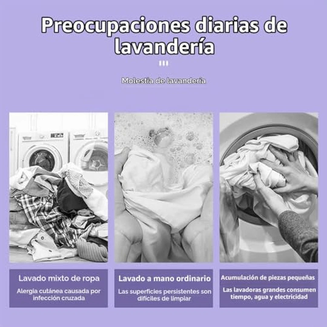 Lavadora Plegable Portátil 8L Con Ciclo Exprés y Cesta Escurridora