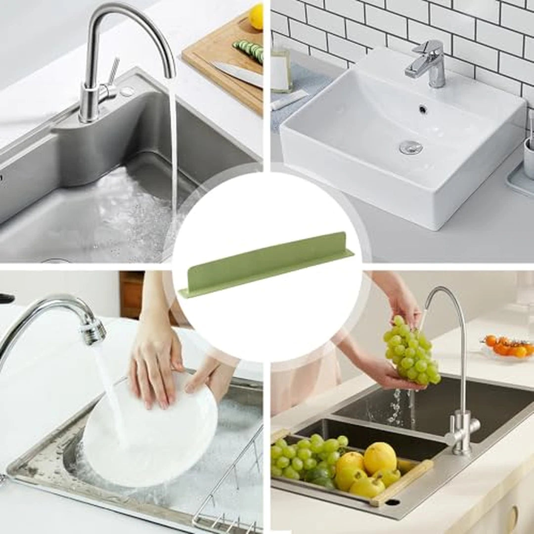 Barrera Antisalpicaduras De Silicona Flexible Con Ventosas Para Fregadero / Lavabo