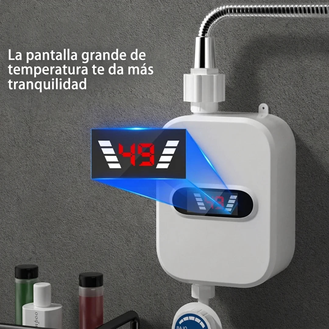 Calentador de Agua Eléctrico Instantáneo Sin Tanque Con Pantalla LCD y Protección Anti-Fugas