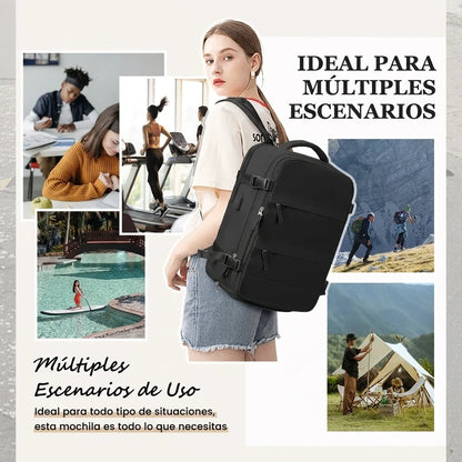 Mochila de Viaje Cabina PRO Coofay Con Compartimento Zapatos y Apertura 180°