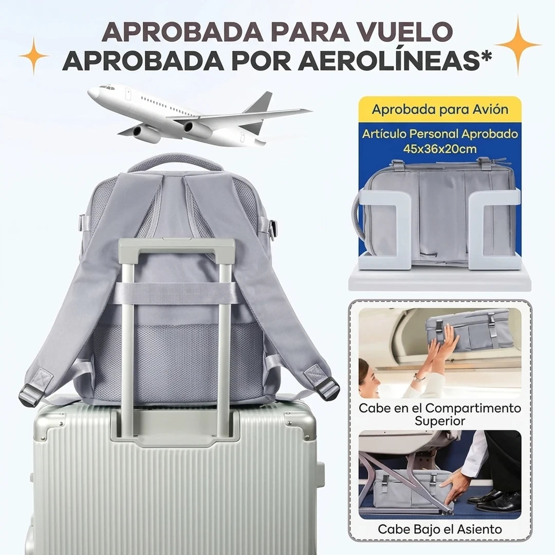 Mochila de Viaje Cabina PRO Coofay Con Compartimento Zapatos y Apertura 180°
