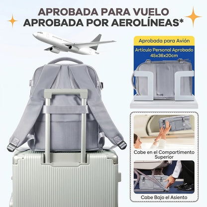 Mochila de Viaje Cabina PRO Coofay Con Compartimento Zapatos y Apertura 180°