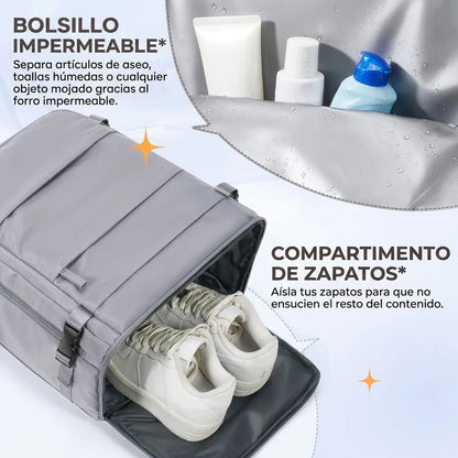 Mochila de Viaje Cabina PRO Coofay Con Compartimento Zapatos y Apertura 180°